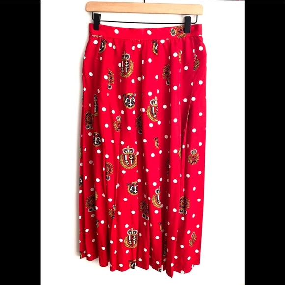 Vintage JH Collection red polka dot skirt, Size 8 - Picture 3 of 10